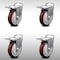 Service Caster 5 Inch SS Maroon Polyurethane Swivel Bolt Hole Caster Set with Total Lock Brake SCC-SSBHTTL20S514-PPUB-MRN-4 - alternate 1